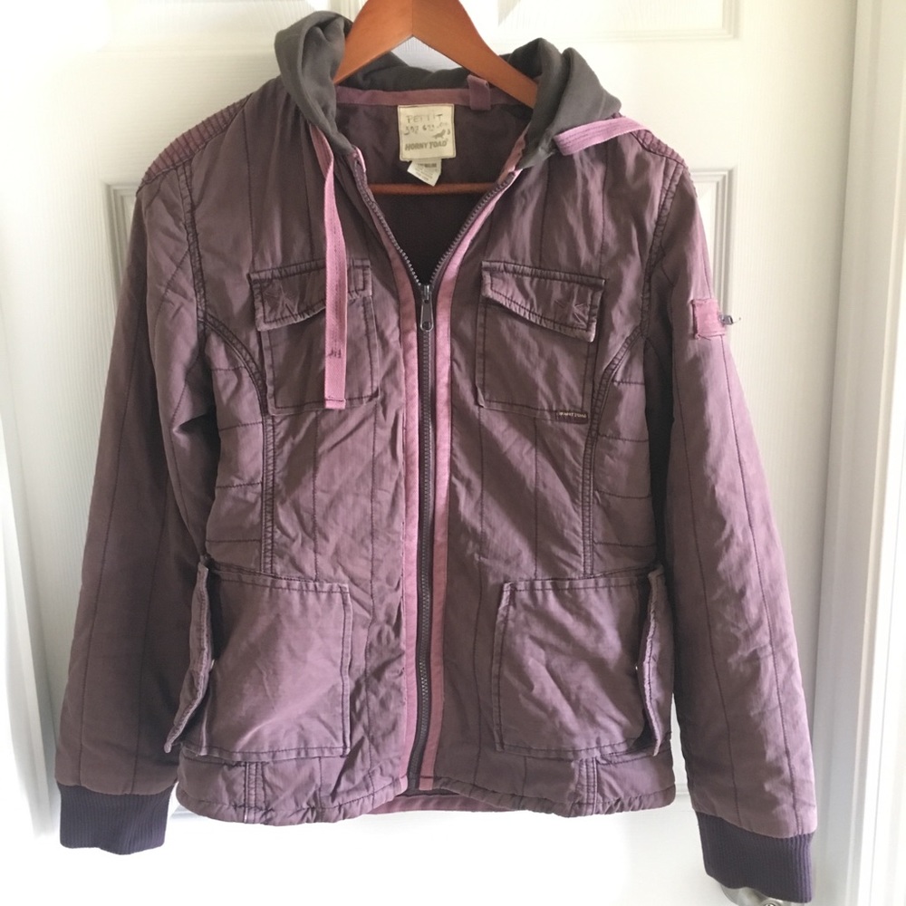 Muted Plum Hooded Winter Coat Puffy Jacket